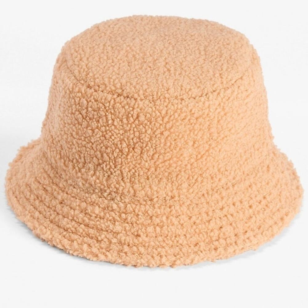 Maurices Cozy Beige Tan Sherpa Bucket Hat New